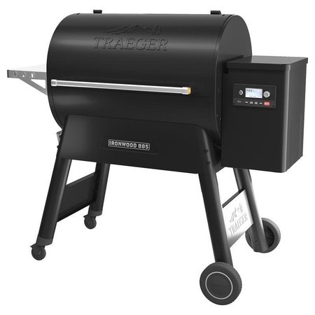TRAEGER Pellet Grill, 38,000 Btu, 570 sqin Primary Cooking Surface, Side Shelf Included Yes, Steel Body TFB89BLF